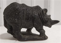 Stone Carved Rhinoceros 5.5" long by 3.25" tall.