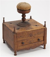 Fine Decorated Sewing Box with Drawer