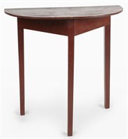 Demi-lune Table in Red Paint