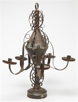 Hanging Tin Chandelier with Five Arms