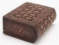 Carved Spruce Gum Box -1877
