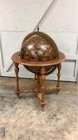 Antique Globe Bar with Rolling Stand-