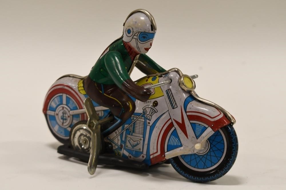 MS 702 Vintage Collectible Item by CLOCKWORK Wind-up Tin Toy Motorcycle 