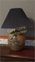 Brown and blue ceramic lamp
