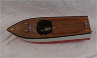 Vintage Wood Made In Japan Toy Boat Electric Motor