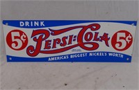 Vintage Pepsi Metal Enamal Sign America's Nickel