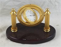 Linden Desk Top Clock Inside A Gyroscope Brass