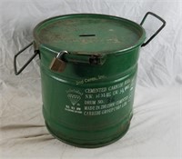 10" Tall Metal Canister W/ Handels Made Into Bank