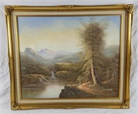 Ornate Framed Original Oil Painting By H. Wilson