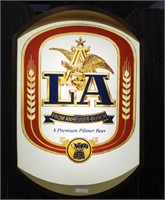 LA Anheuser Busch Beer Lighted Wall SIgn (Works)