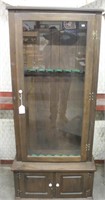 Wooden Gun Cabinet with Glass Door and Key