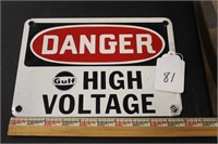 Metal Danger Sign with Gulf Logo