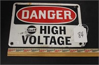 Metal Danger Sign with Gulf Logo