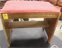 Vintage Wooden Bench with Cloth Seating