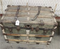 Antique Trunk with Hinged Lid