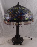 Tiffany Style Lamp  24" Tall/ Shade Has Small Hole