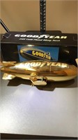 Goodyear metal blimp bank gold plated