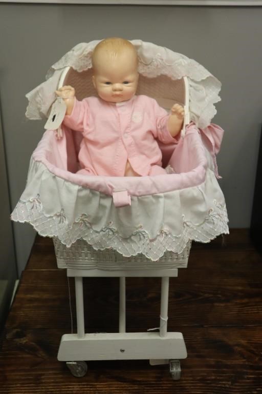 1980s Ideal Baby Dear Doll with Bassinet & More | Lincoln Crum 