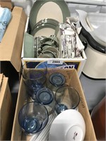 2 boxes--dishes, glasses