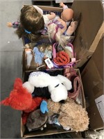 3 boxes--toys, dolls