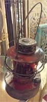 Handlan red globe railroad lantern