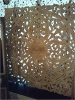 Huge old woodcarved panel appx 5.5' x 5.5'