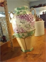 Huge 15" handpainted porcelain vase Nippon style