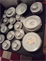 65 pieces of KENT Silver Pine dinnerware china