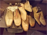 8 old antique wooden cobbler shoe forms 19th c