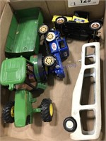 Toy tractor & Pepsi trucks, car hauler trailer