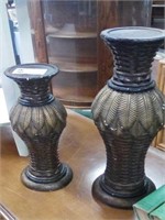 Pair candle holder stands