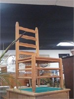 2 rush ladder back chairs