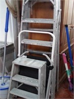 6 foot ladder, 2 step stools with 2 foot ladder