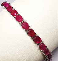 Silver Natural Ruby Bracelet 11.9ct