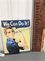 We Can Do It! tin sign, 12.5 x 16"