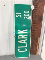 Clark ST metal sign, 30 x 9"