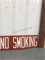 No Smoking metal sign, 28 x 10"