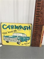 Car Wash tin sign, 16 x 12.5"