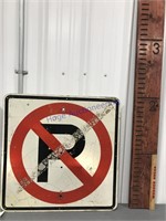 No Parking (symbol) metal sign, 24 x 24"