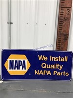 NAPA Parts tin sign, 35.5 x 15.5"
