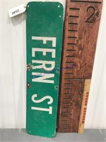 Fern ST two-sided metal sign, 24 x 6"