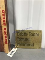Deloitte Touche Tohmatsu International nameplate,