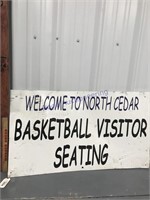 Welcome to North Cedar tin sign, 18 x 32"