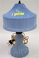 VINTAGE BLUE GLASS LAMP