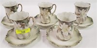 5- RS PRUSSIA CUPS & SAUCERS