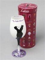 Lolita - Handpainted Wine Glass Little Black Dress