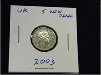 2003 U.K. 5 Pence Coin