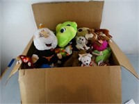 Box Lot Of Stuffed Animals w/ Beanie Babies &