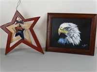 Hand Painted Bald Eagle By BARB C & Liberty Stars