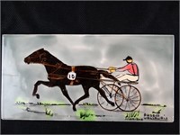 Hand Painted Tile - Harness Racing Signed